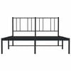 vidaXL Metal Bed Frame without Mattress with Headboard Black 140x200cm