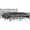 vidaXL Metal Bed Frame without Mattress with Footboard Black 183x213cm