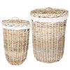 vidaXL Laundry Basket with Lid GENDT 2 pcs Natural Grey Kubu Rattan