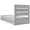 vidaXL Bed Frame with Drawer Grey Sonoma 100 x 200 cm Engineer Wood
