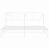 vidaXL Metal Bed Frame without Mattress with Headboard White 200x200cm