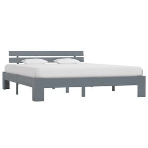 vidaXL Bed Frame without Mattress Grey 160x200cm Solid Wood Pine