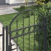 vidaXL Fence Gate with Arched Top Steel 104x175 cm Black