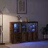 vidaXL LED Sideboard Old Wood 142.5 x 37 x 100 cm Engineered Wood