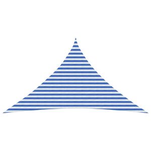 vidaXL Sunshade Sail 3.5 x 3.5 x 4.9 m HDPE Triangular Blue and White