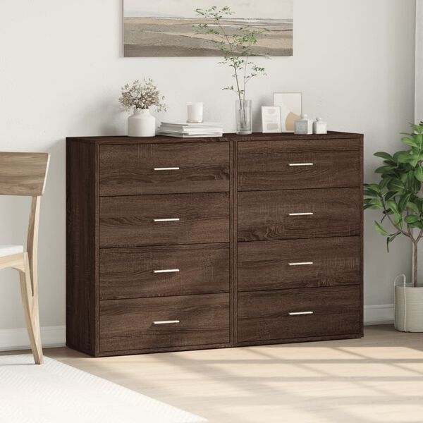vidaXL Sideboards 2 pcs Brown Oak 60x31x84 cm Engineered Wood