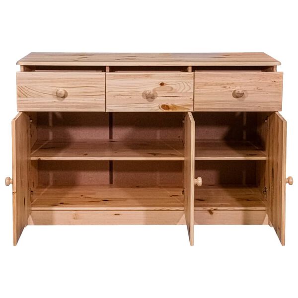 vidaXL Sideboard 3 Drawers 113x35x73 cm Solid Pine Wood