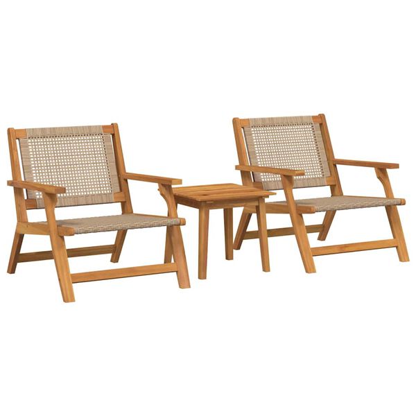 vidaXL Garden Chairs with Table 3 pcs Beige 45 x 45 x 40 cm