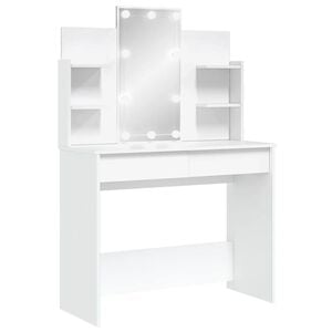 vidaXL Dressing Table with LED Lights White 96x40x142 cm