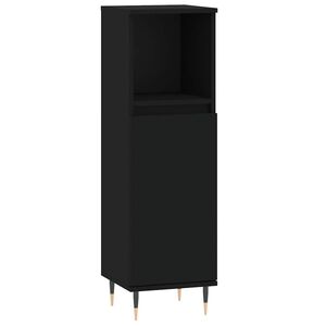vidaXL Bathroom Cabinet Black 30x30x100 cm Engineered Wood