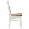 vidaXL Dining Chair 2 pcs White and Natural Solid Rubber Wood
