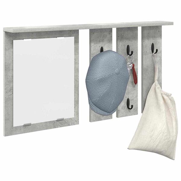 vidaXL Wall-Mounted Coat Rack with Shelf Concrete grey 85 x 10 x 45 cm