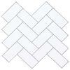 vidaXL Herringbone Tile 50 pcs White Grey 30 x 30 cm