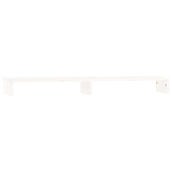 vidaXL Monitor Stand White 100x27x10 cm Solid Wood Pine