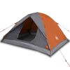 vidaXL Camping Tent Dome 3-Person Orange Waterproof