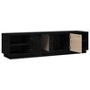 vidaXL TV Cabinet Black 156x40x40 cm Solid Wood Pine