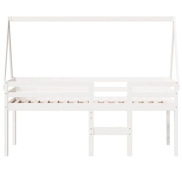 vidaXL High Sleeper Bed without Mattress White 80x200 cm Solid Wood Pine
