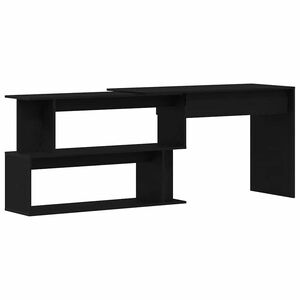 vidaXL Desk Black Oak Engineered Wood 200 x 50 x 76 cm