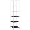 vidaXL 6-Tier Shelf Black 40x40x160 cm Tempered Glass