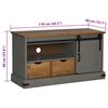 vidaXL TV Cabinet HALDEN with Sliding Door Grey 110x40x60 cm Solid Wood