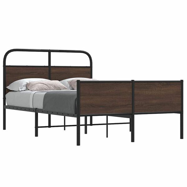 vidaXL Bed Frame without Mattress 120x200 cm Brown Oak Engineered Wood