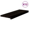 vidaXL Stair Treads 12 pcs Brown Black 70x30x2 cm Solid Wood Oak