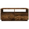 vidaXL Coffee Table with LED Lights Smoked Oak 90x49x40 cm