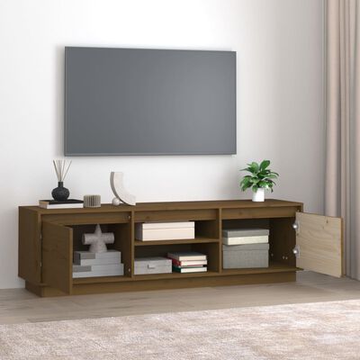 vidaXL TV Cabinet Honey Brown 140x35x40 cm Solid Wood Pine
