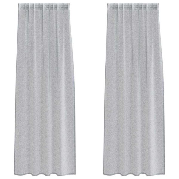 vidaXL Voile Curtain 2 pcs Dark Grey 260 x 140 cm Polyester
