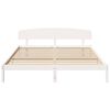 vidaXL Bed Frame with Headboard White 200 x 200 cm Solid Pine Wood