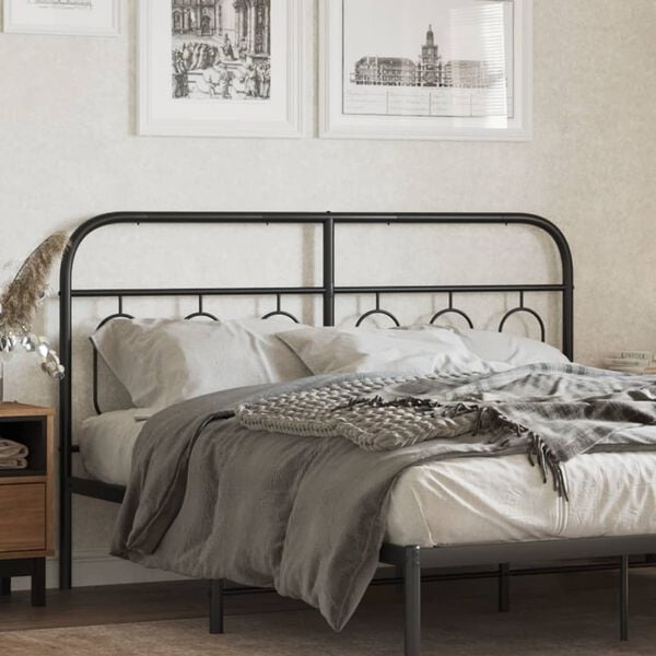 vidaXL Metal Replace Headboard Black 150 cm