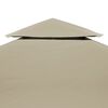 vidaXL Gazebo Cover Canopy Replacement 310 g / m&sup2; Beige 3 x 3 m
