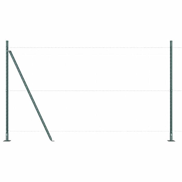 vidaXL Fence Post 13 pcs Green Steel