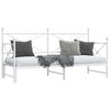 vidaXL Daybed with Trundle without Mattress White 90x200 cm Steel