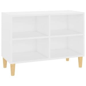 vidaXL TV Cabinet with Solid Wood Legs White 69.5x30x50 cm