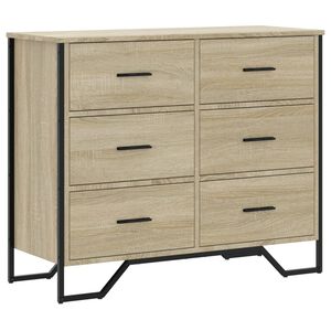 vidaXL Chest of Drawers Sonoma Oak 91x35,5x74,5 cm Engineered Wood