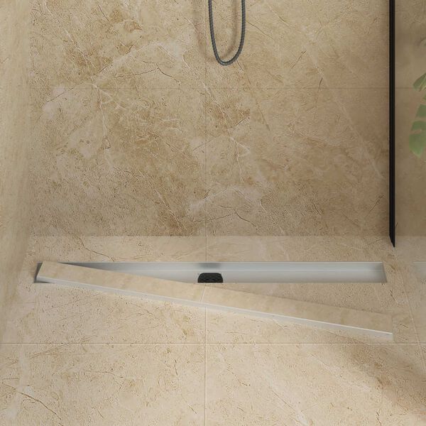 vidaXL Shower Drain 2-in-1 with 360&deg; Siphon Silver 100 cm