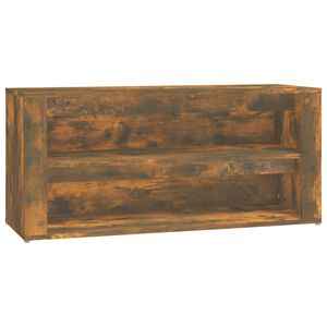 vidaXL Shoe Rack Smoked Oak 100x35x45 cm Engineered Wood