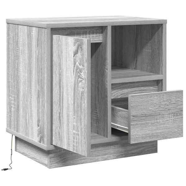 vidaXL Bedside Cabinet Grey 50 x 34.5 x 50 cm Engineered wood