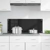 vidaXL Kitchen Backsplash Black 100 x 40 cm Tempered Glass
