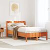 vidaXL Bed Frame without Mattress Wax Brown 120x190 cm Small Double Solid Wood Pine
