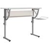 vidaXL Craft Desk | White and Grey | Engineered Wood and Powder-Coated Steel