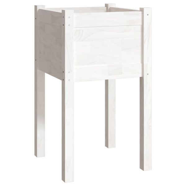 vidaXL Garden Planter White 40x40x70 cm Solid Pinewood