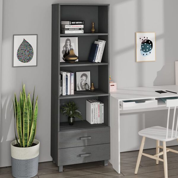 vidaXL Highboard HAMAR Dark Grey 60x35x180 cm Solid Wood Pine
