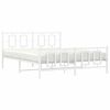 vidaXL Metal Bed Frame without Mattress with Footboard White 150x200cm