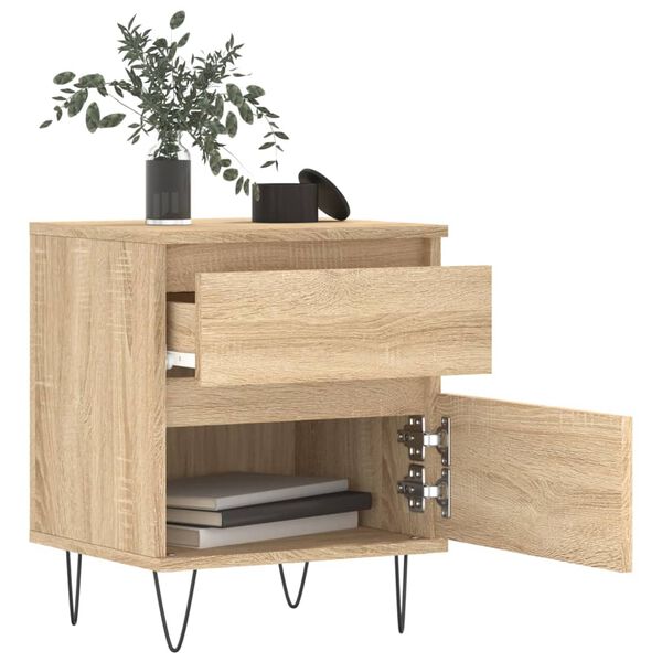 vidaXL Bedside Cabinet Sonoma Oak 40x35x50 cm Engineered Wood