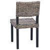 vidaXL Dining Chair 2 pcs Black Wash 46 x 55 x 84 cm Kubu Rattan