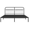 vidaXL Metal Bed Frame without Mattress with Headboard Black 183x213cm