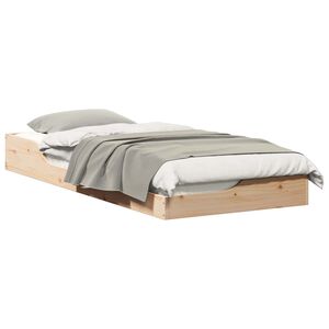 vidaXL Bed Frame Brown 90 x 210 cm Solid Pine Wood