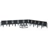 vidaXL Garden Sofa Set with Cushion 10 pcs Black Steel